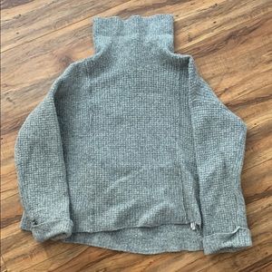 grey wool turtleneck sweater